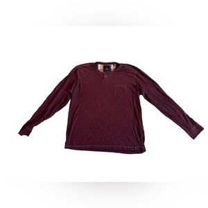 Prana Long Sleeve Tee - Burgundy